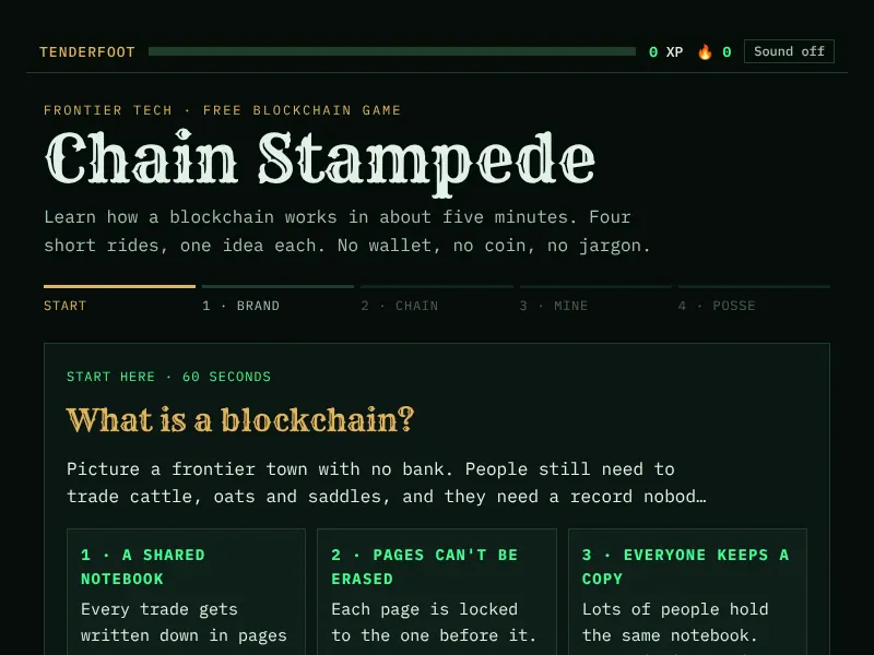 Chain Stampede game start screen